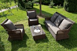 "Гляссе" лаунж-зона из искусственного ротанга, цвет коричневый