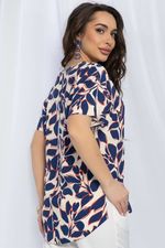 Блуза Маргоша (бежево-синяя) Б13152-16М LT Collection