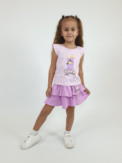 02-136-1 Комплект для девочки (фуфайка+ юбка)