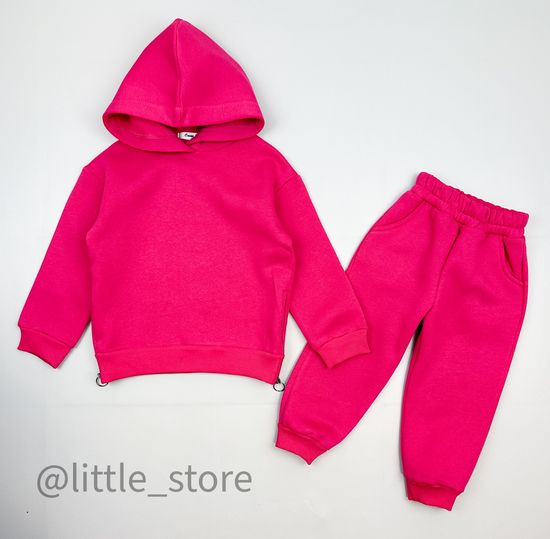 Комплект из футера с начесом, Фуксия