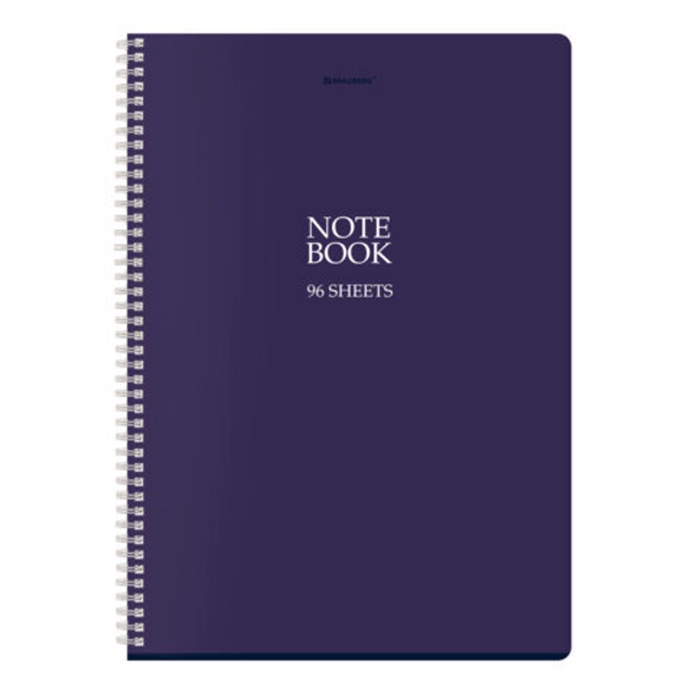 Тетрадь А4, 96 л., BRAUBERG, гребень, клетка, матовая ламинация, "NoteBookMono" (микс в спайке), 405315