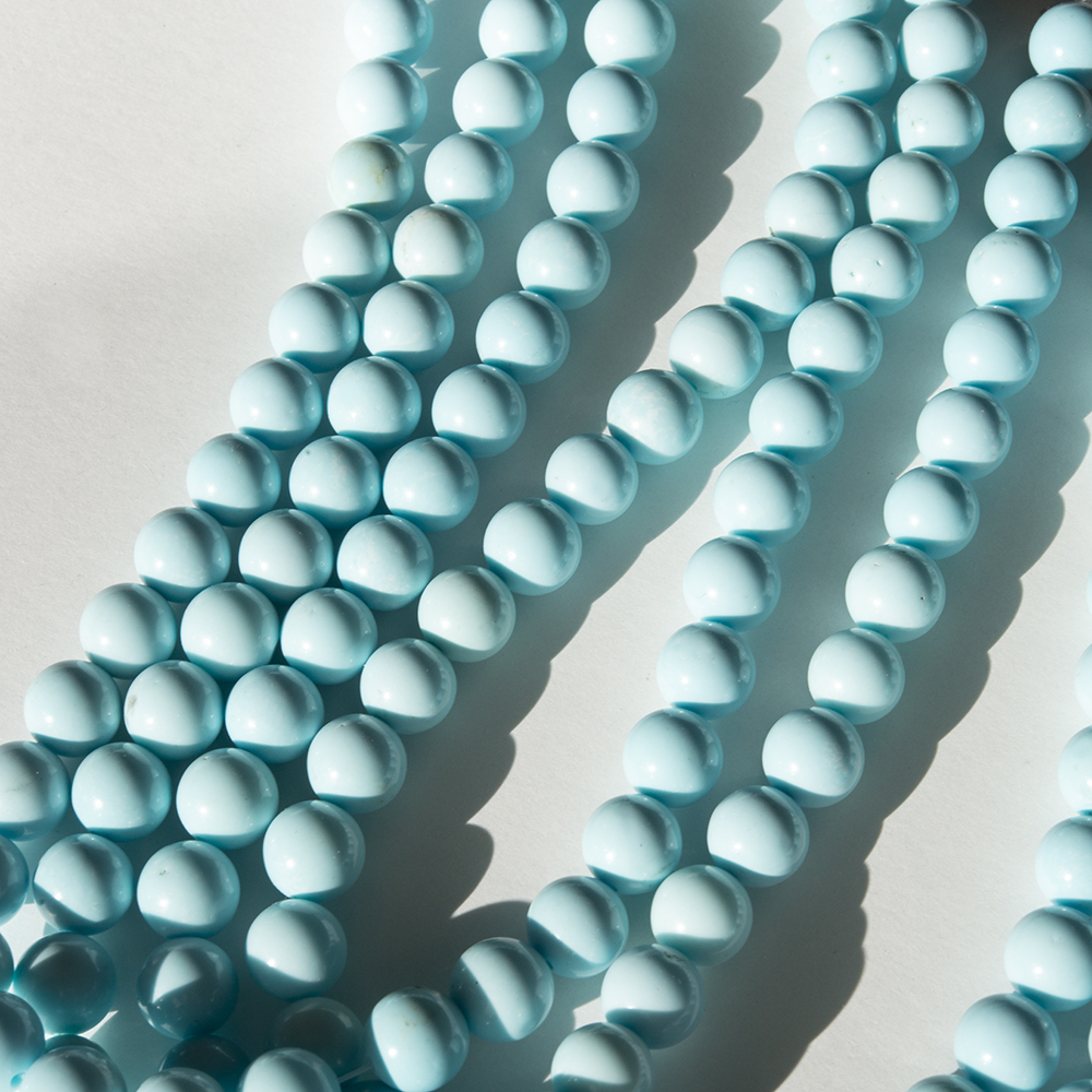 Туркенит (имитация бирюзы светлого оттенка), 10,5мм, шар