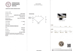 Лабораторно-выращенный бриллиант груша 9.35 х 5.74 х 3.49 мм 1.10 ct
