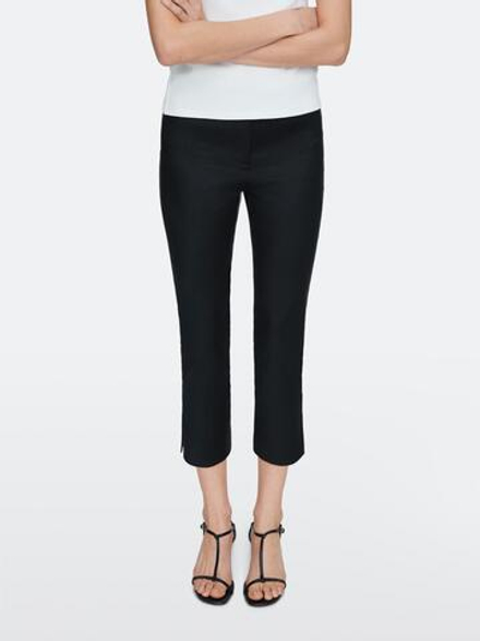 Massimo Dutti Босоножки на среднем каблуке с ремешками, черный