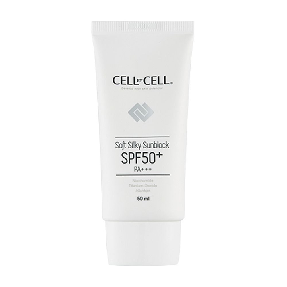 Cell By Cell Soft silky Sun Block SPF50+ PA+++ Солнцезащитный крем-шелк