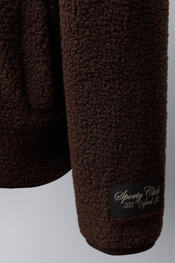 ZARA КУРТКА ИЗ ИСКУССТВЕННОЙ ОВЧИНЫ С ОТОРОЧКОЙ, КОРИЧНЕВЫЙ