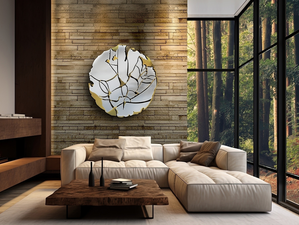 Fiorella Настенная скульптура золотой/хром