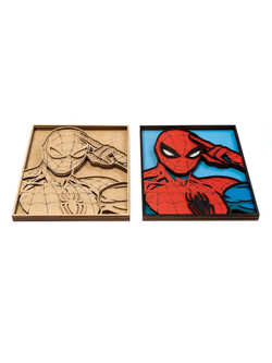 3D картина по номерам Невероятный Человек-паук Marvel, SamCraft, деревянное панно