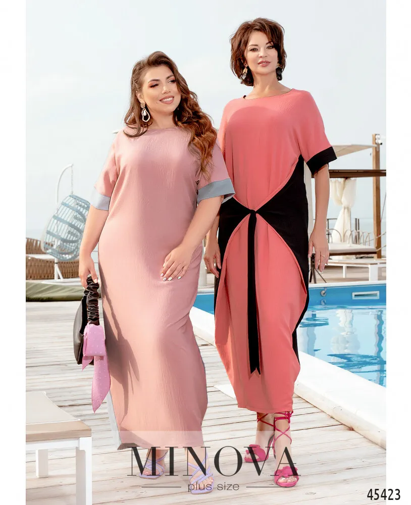 Платье 2280-розовый-черный Minova