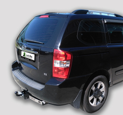 Фаркоп(прицепное) Лидер-Плюс для KIA CARNIVAL 2006-2014 (C НЕРЖ. ПЛАСТИНОЙ)(паспорт и сертификат в комплекте)(без электрики)K128-F(N)