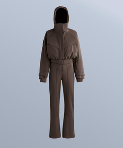 Oysho Водостойкий комбинезон Primaloft® SKI Performance, темно-коричневый