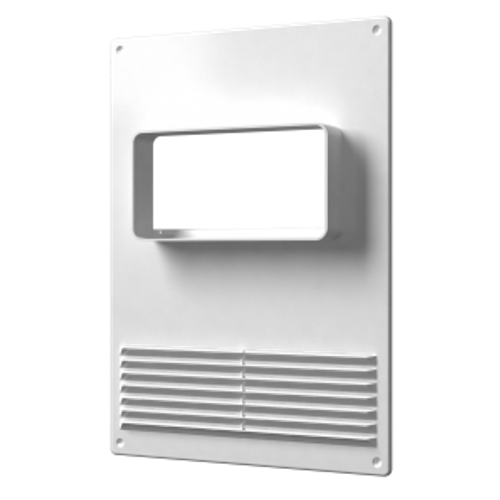 Площадка торцевая горизонтальная пластиковая с решеткой 180х250 фланец 60х120