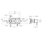 Встраиваемый смеситель для душа на 3 выхода ODISEA 391513HSCUC медь