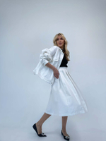 Джинсовая юбка молочная 4