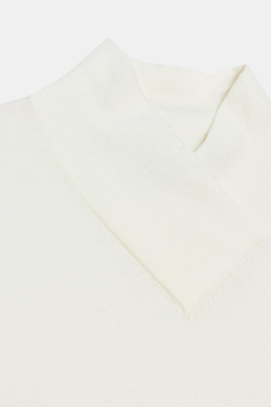 ZARA СВИТЕР ИЗ СМЕСОВОЙ ШЕРСТИ С ПЕРЕКРЕЩЕННЫМ ВОРОТНИКОМ, ЭКРЮ