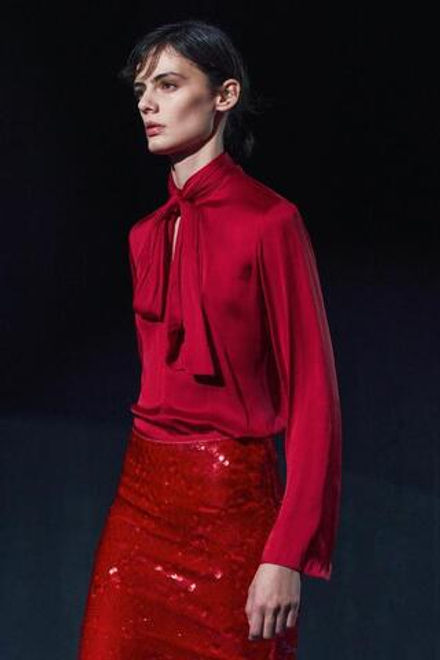 ZARA БЛУЗА С ЗАВЯЗКАМИ — ZW COLLECTION, КРАСНЫЙ