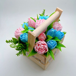 Ящик тюльпанов (натуральное дерево)