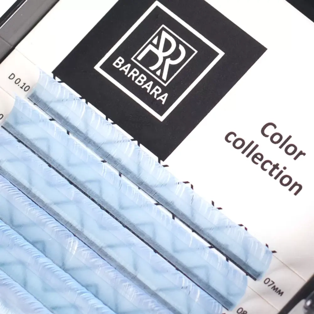 Голубые лазурные (2) ресницы Barbara MINI MIX - 6 линий