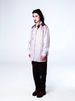 Рубашка "Калина" с окрашиванием. Бело-красная
