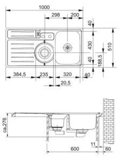 Кухонная мойка FRANKE AKX 654 "Active kitchen"(правая)