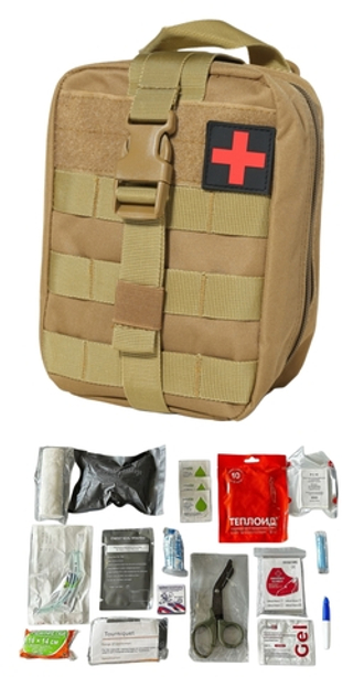Тактическая аптечка, песок (Укомплектованная Россия)