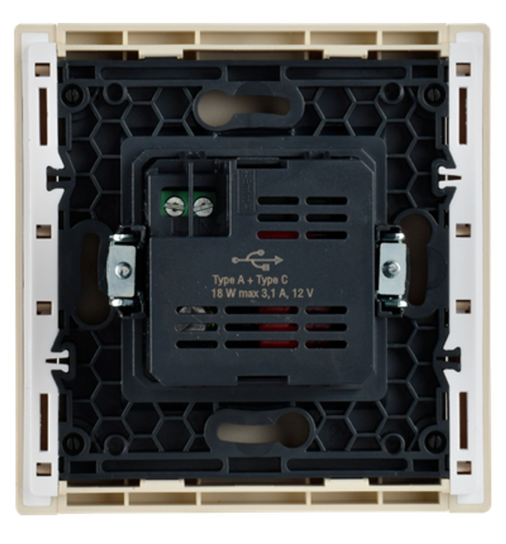 FORTE&PIANO Розетка USB A+C 18Вт FP451 ваниль IEK