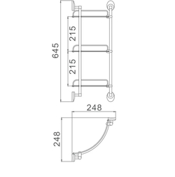 Полка угловая стеклянная для ванной 3-х ярусная Haiba HB1607-3