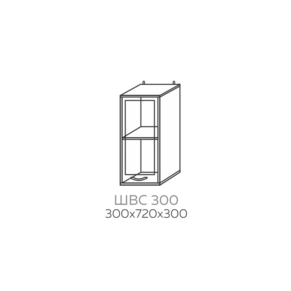 Шкаф верхний со стеклом Павла ШВС 300