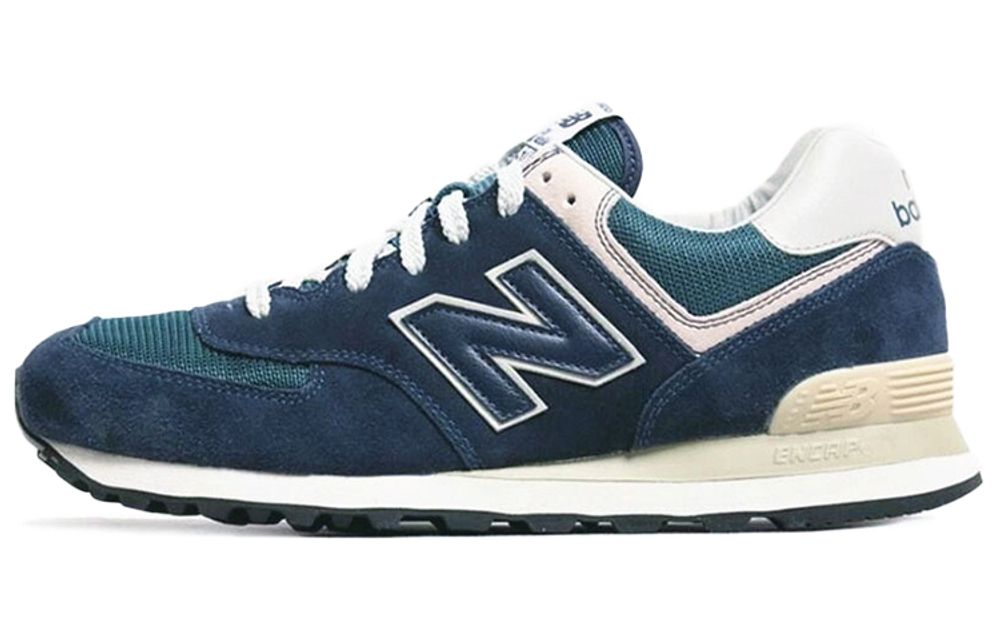 New Balance NB 574 mesh anti-fur fabric synthetic leather retro shock absorption non-slip wear-resistant low-top running shoes for men and women the same blue-gray