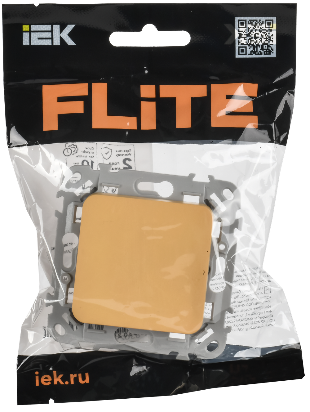 FLITE Выключатель 1-клавишный 10А ВС11-1-0-ФлЗ золотарник IEK