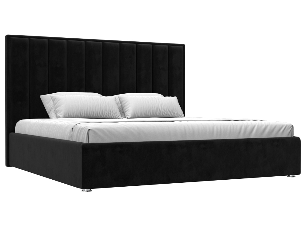 Кровать интерьерная Афродита 200, Черный, Велюр, 120609