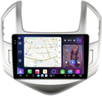 Магнитола для Chevrolet Cruze 1 2012-2015 (рамка серебро) - FarCar GX261M монитор 9.5" 2K QLED на Android 14, TS20, 6+128Гб, CarPlay, 4G SIM-слот