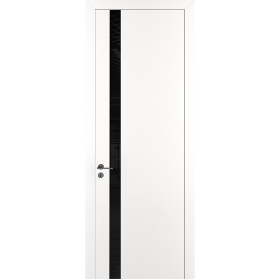 Межкомнатная дверь экошпон ZADOOR Квалитет K2 белая стекло Black Classic