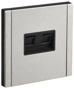 FORTE&PIANO Розетка двойная RJ11+RJ45 кат.5E FP735M металл никель IEK