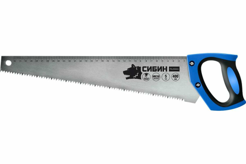 Ножовка по дереву шаг 5 TPI 4.5 мм 400мм СИБИН 15055-40