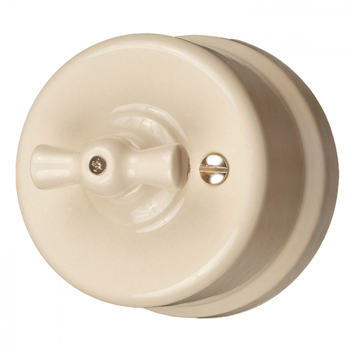 Выключатель 1кл. проходной, керамика, цвет песочное золото B1-201-04