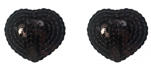 Пэстисы Rand Lola Lingerie черные сердечки, многоразовые