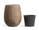 Кашпо TREEZ Effectory - серия Wood - Округлая чаша - Светлый дуб