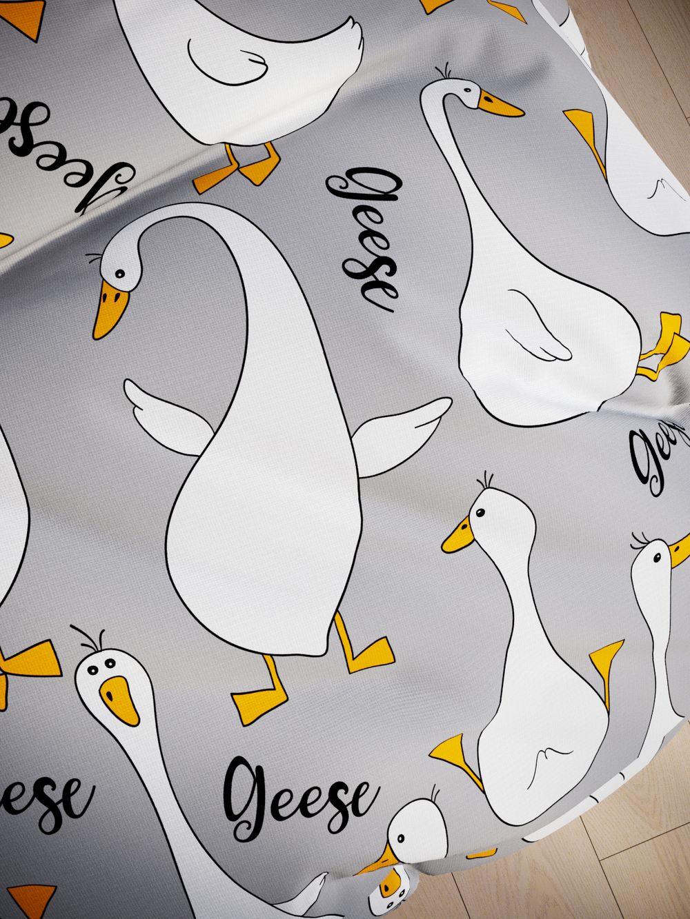 Пододеяльник поплин Сказка "Гуси на сером" 1,5-спальный на молнии 145x205 см