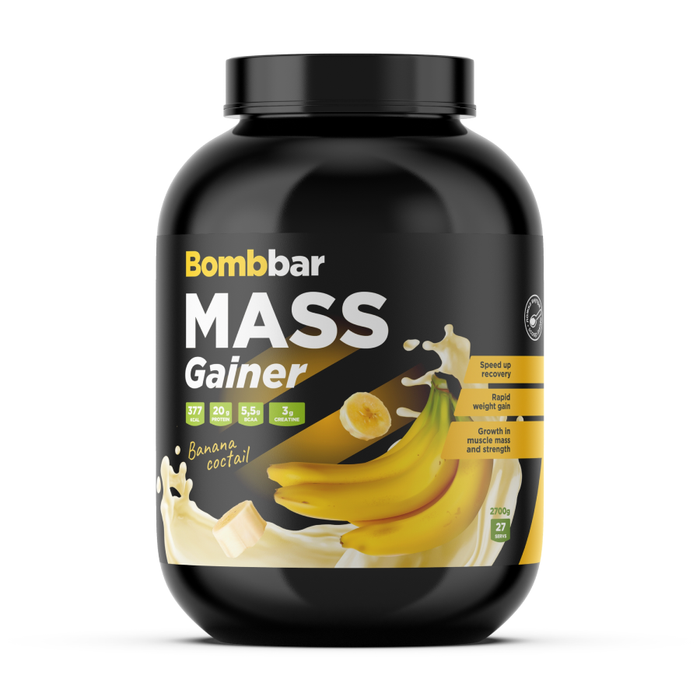 Гейнер &quot;Банановый коктейль&quot;, Mass Gainer Banana Coctail, Bombbar, 2700 г