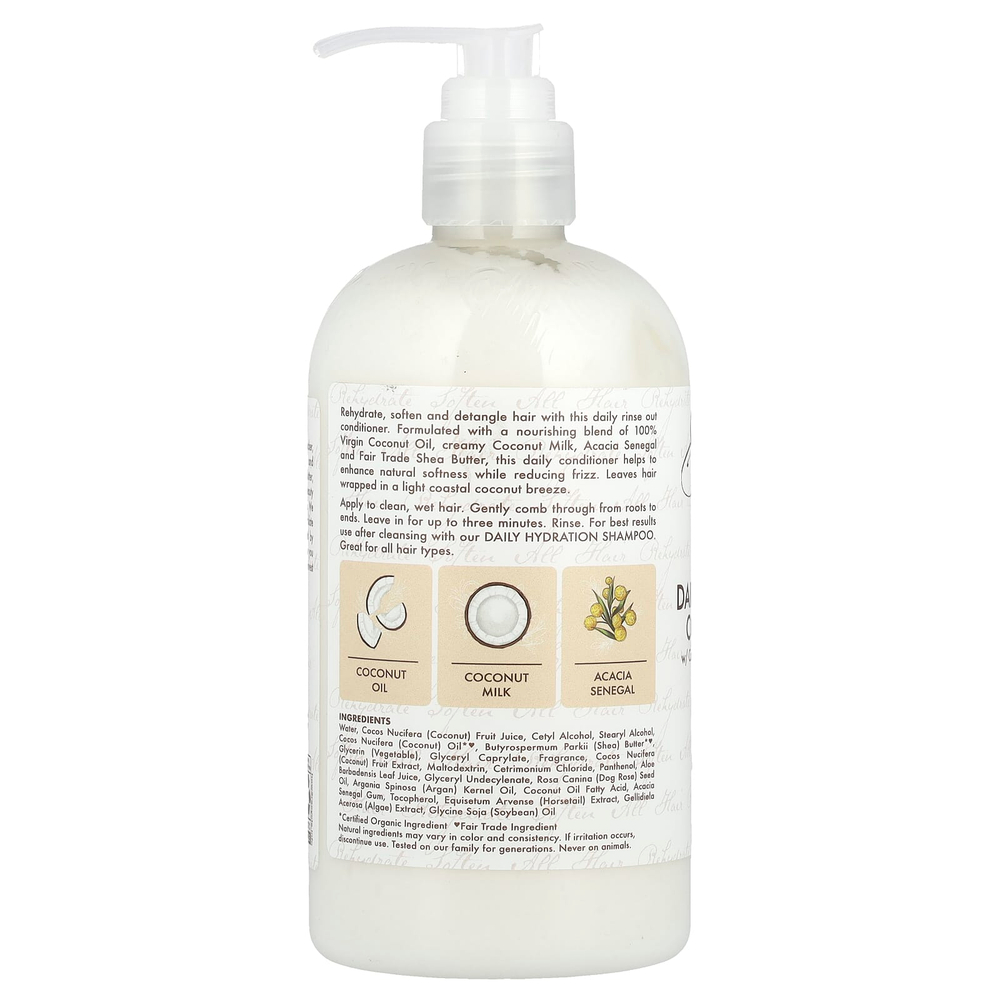 SheaMoisture, 100% кокосовое масло первого отжима, кондиционер для ежедневного увлажнения, для всех типов волос, 384 мл (13 жидк. унц.)
