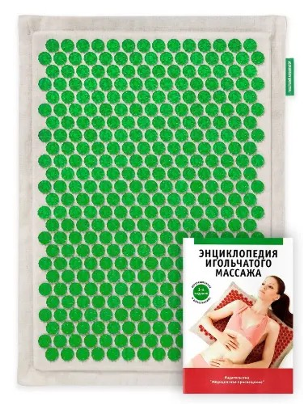 Аппликатор-массажёр медицинский тибетский на мягкой подложке 41×60 см / зелёный