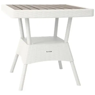 Стол квадратный RATTAN Ola Dom белый 755х745мм