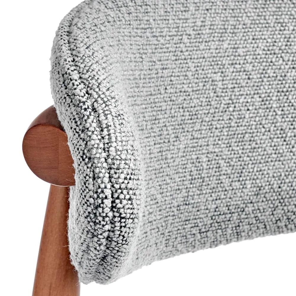 Стул полубарный Bradex Home Lucas светло-серый букле, ножки цвета орех