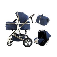 Детская коляска-трансформер 3 в 1 Luxmom 518 с автолюлькой, синий цвет