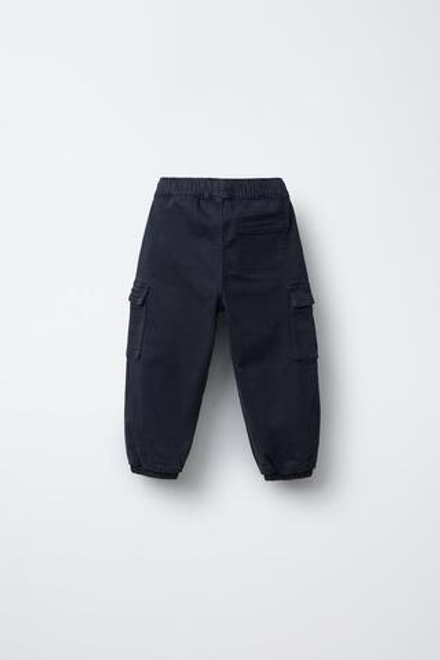 ZARA БРЮКИ-ДЖОГГЕРЫ В СТИЛЕ КАРГО, МОРСКОЙ СИНИЙ