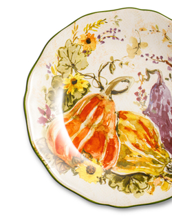 Тарелка закусочная 23см Certified Int Осеннее утро Три вытянутые тыквы