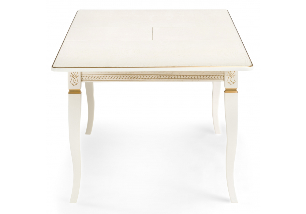 Стол деревянный Woodville Балмет молочный, золото