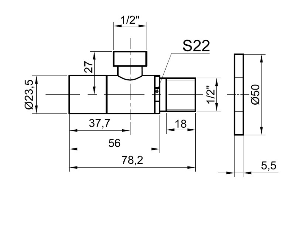 Вентиль для подвода воды Bronze de Luxe 32626
