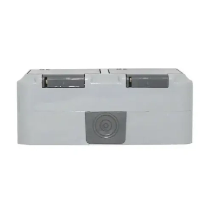 Розетка двойная с заземлением брызгозащищенная накладная IP54 BYLECTRICA ПРАЛЕСКА АКВА РА16-303(03)